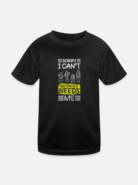 Jardin de cactus Piksig - T-shirt sport Enfant - noir - Devant