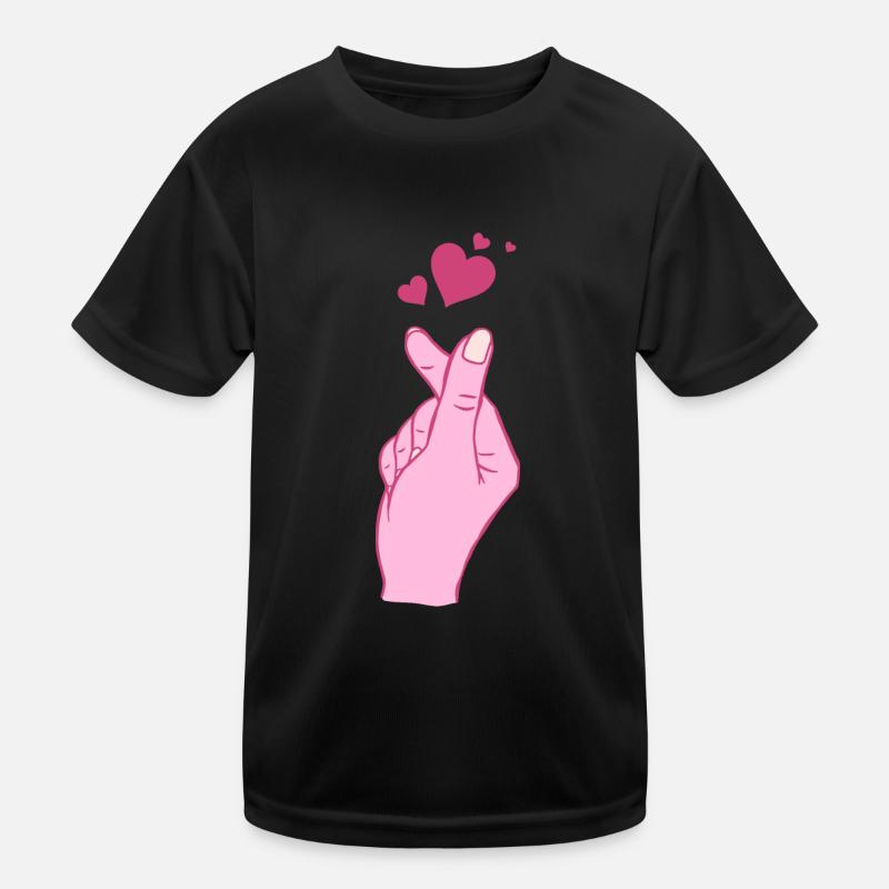Finger Heart Korean Pop Music Symbole de la main T-shirt sport Enfant
