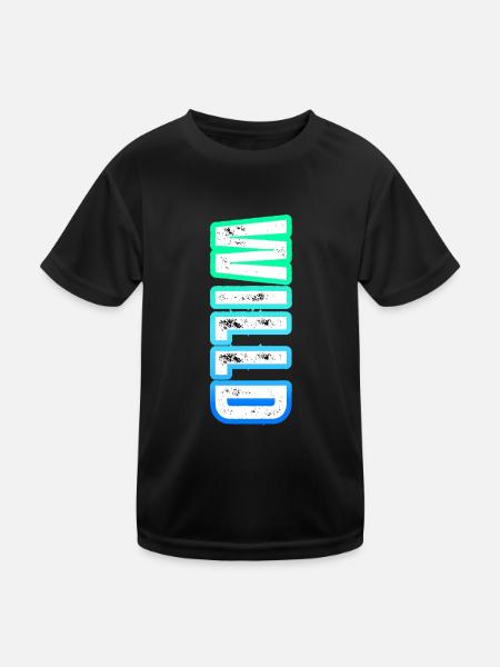 wILLd – Neon-Style und starker Wille - Kinder Funktions-T-Shirt - Schwarz - Vorne
