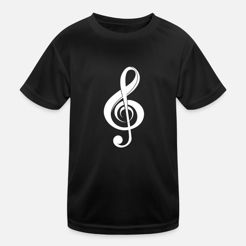 Curved Music Clef Kids Functional T-Shirt