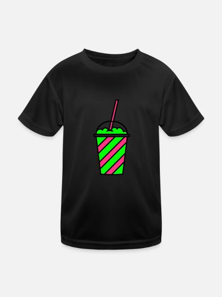 Slush Eis Becher - Kinder Funktions-T-Shirt - Schwarz - Vorne