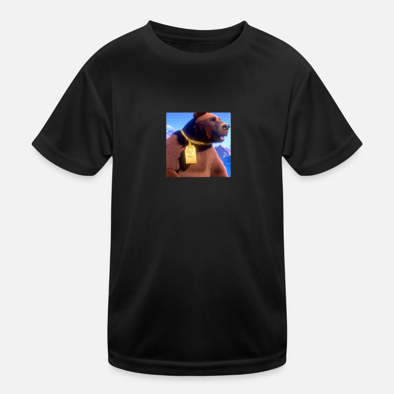 Rich Bear - Kinder Funktions-T-Shirt - Schwarz