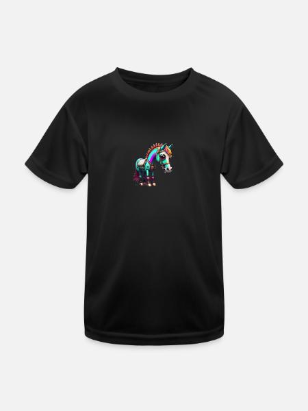 Robot Horse - Kids Functional T-Shirt - black
