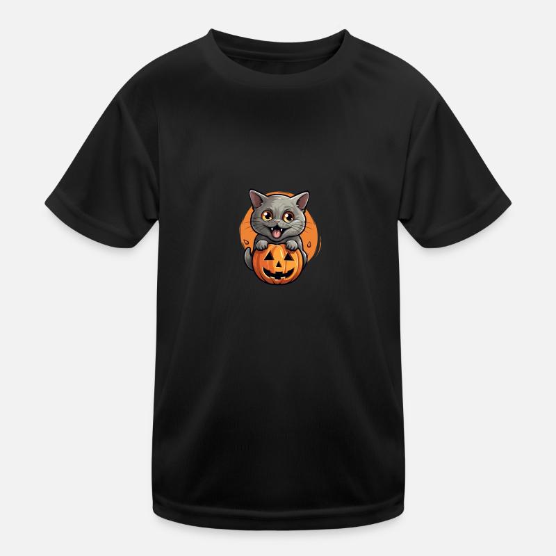 Halloween Katze Kinder Funktions-T-Shirt