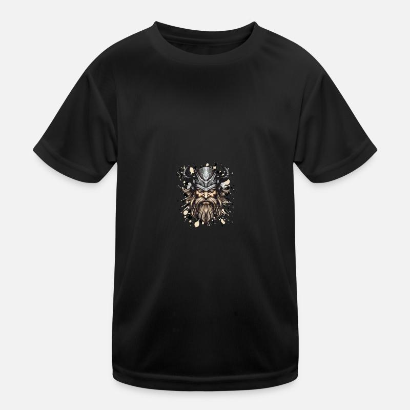 Wikinger Kopf Helm Odin Kinder Funktions-T-Shirt