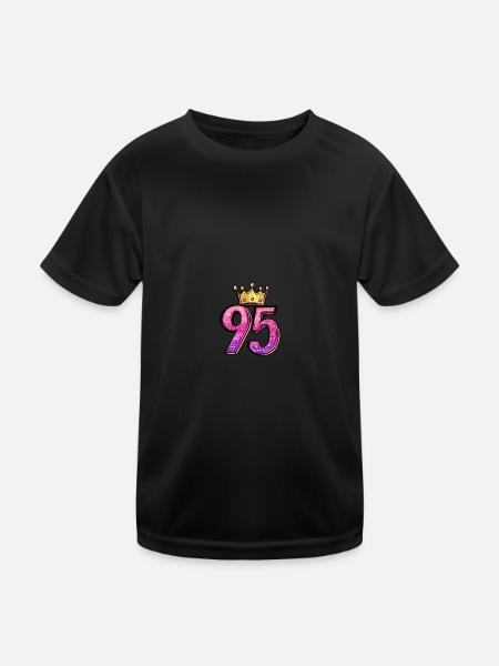 95 Numéro Jersey Couronne - T-shirt sport Enfant - noir - Devant