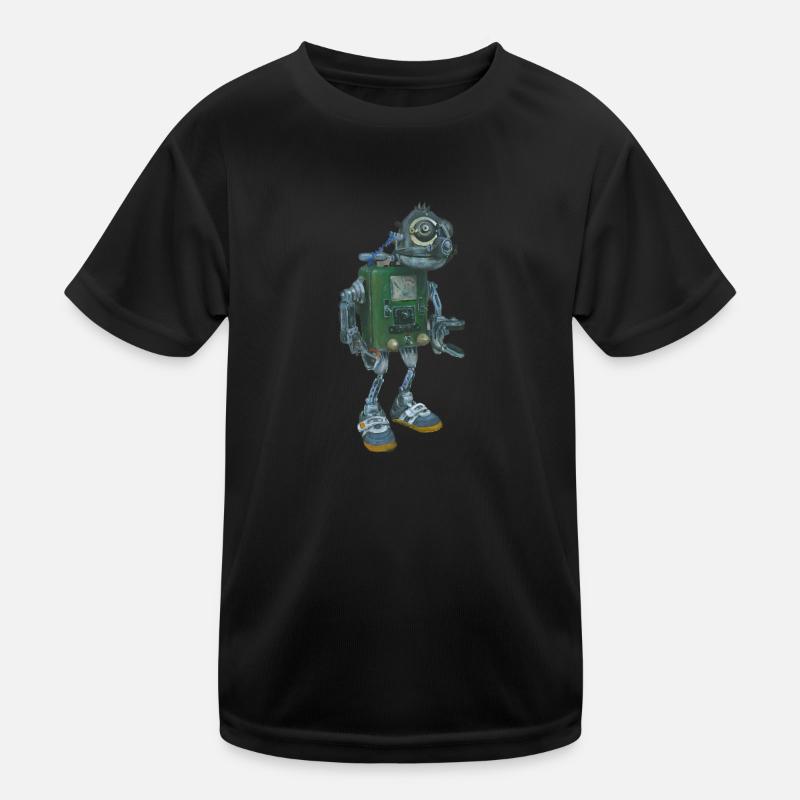 Robot abandonné - T-shirt sport Enfant - noir