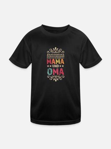 Mama & Oma Familie Mutter Geschenk - Kinder Funktions-T-Shirt - Schwarz - Vorne