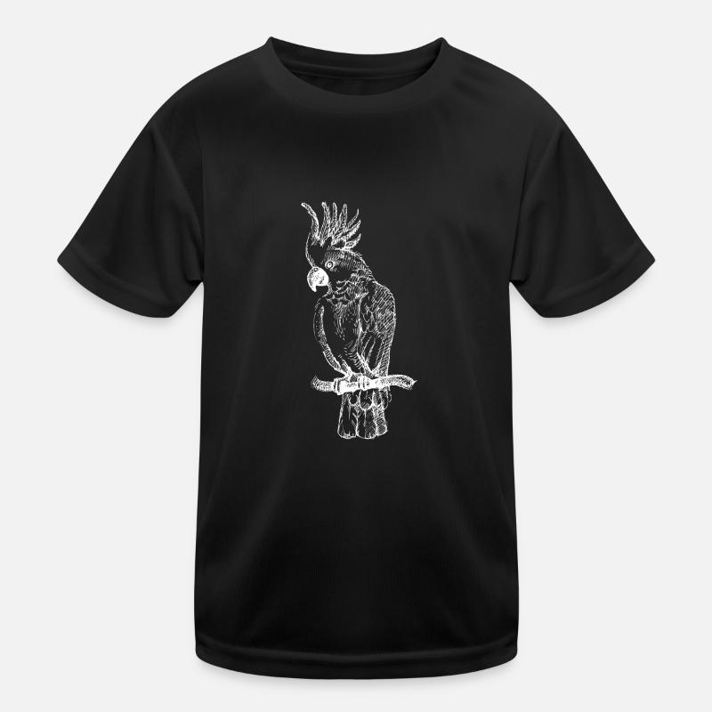 Hand gezeichnet tropischer Vogel Kakadu Kinder Funktions-T-Shirt