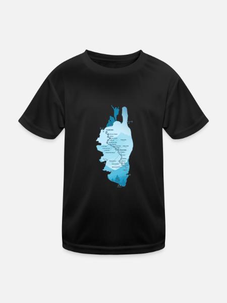 Randonnée Corse GR 20 carte GR20 corse rando gr20 - T-shirt sport Enfant - noir