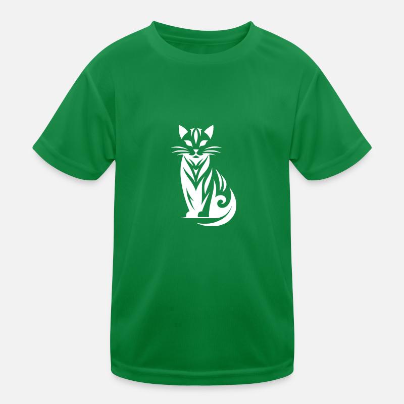 Imaginative cat art in tribal style Kids Functional T-Shirt