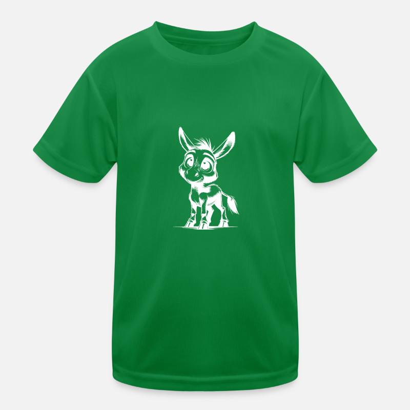 Cute Little Donkey Pencil Drawing Kids Functional T-Shirt