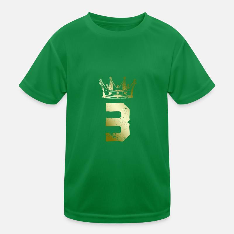 3 Number crown Kids Functional T-Shirt