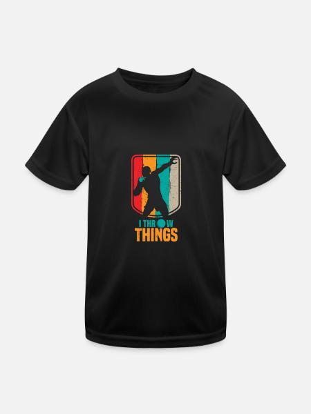 shot put - Kids Functional T-Shirt - black - Front