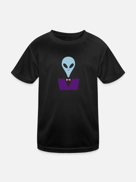 Ein Alien möchte Ausgehen - Kinder Funktions-T-Shirt - Schwarz - Vorne