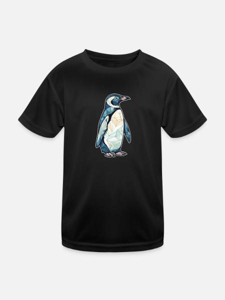 Cooler Pinguin Vogel Vogelliebhaber Geschenk - Kinder Funktions-T-Shirt - Schwarz - Vorne