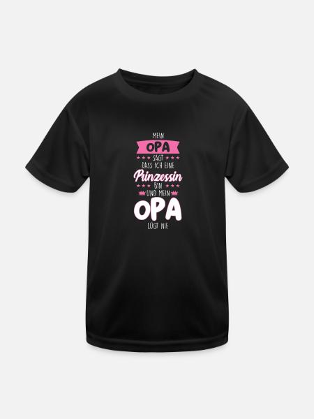 Enkelin Opa Großvater Geschenk - Kinder Funktions-T-Shirt - Schwarz - Vorne