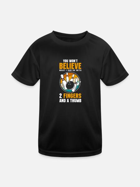 Bowling Sports Player - Kids Functional T-Shirt - black - Front