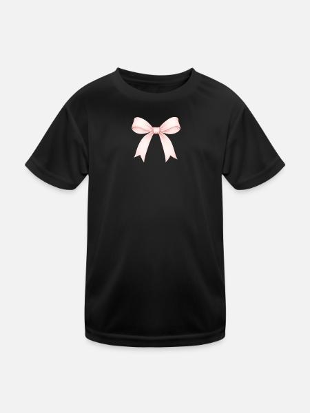 süße Schleife - Kinder Funktions-T-Shirt - Schwarz - Vorne