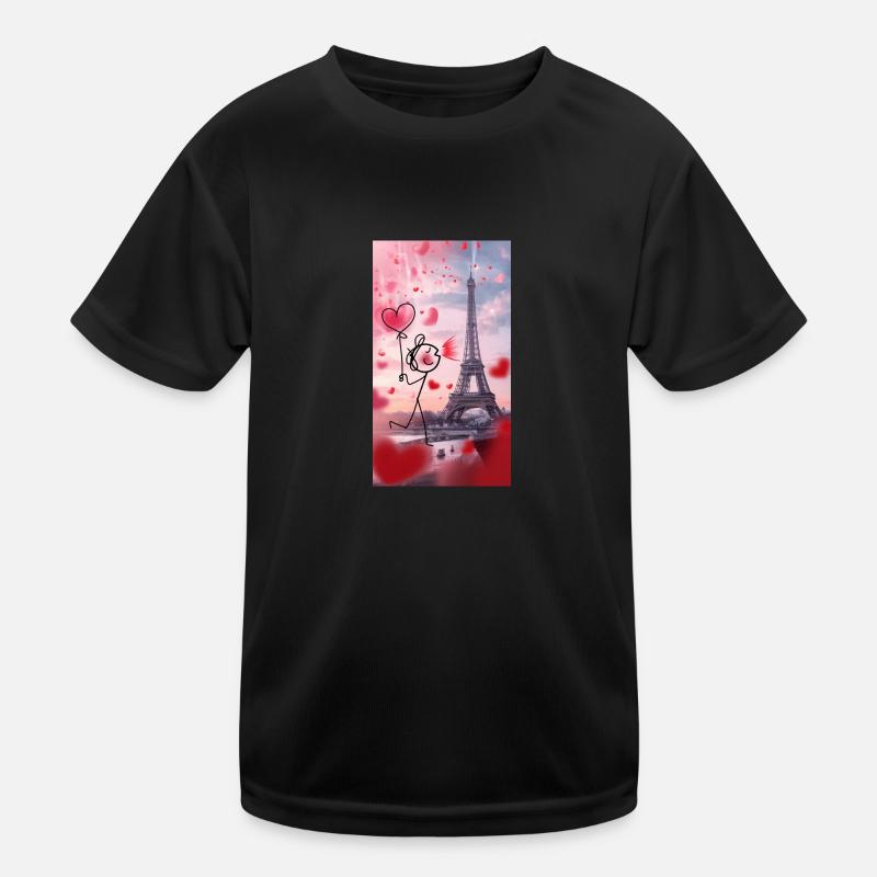 Stick Liebe Paris Kinder Funktions-T-Shirt