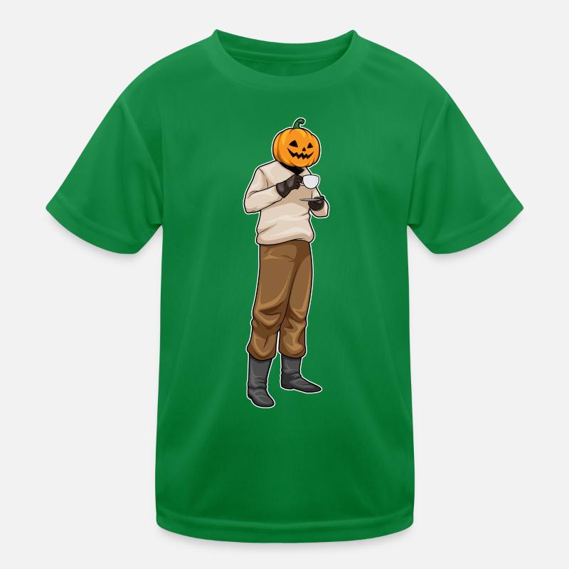 Jack O'Lantern Halloween Coffee Kids Functional T-Shirt