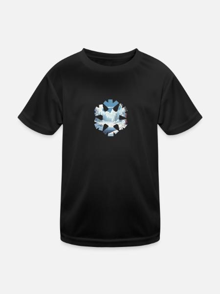 Winter Wonderland Nature View - Kids Functional T-Shirt - black - Front