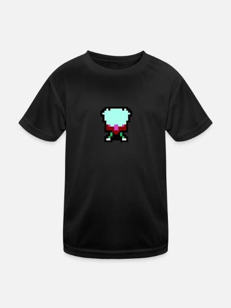 Oktopus - Kinder Funktions-T-Shirt - Schwarz - Vorne