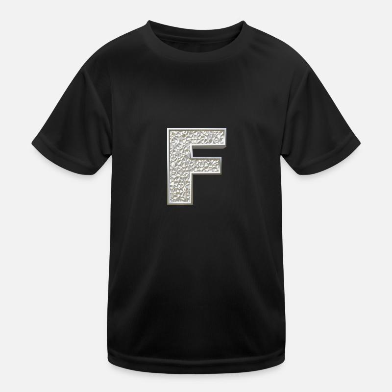 F, letter, letter F, initial, initial F, monogram, Kinder Funktions-T-Shirt