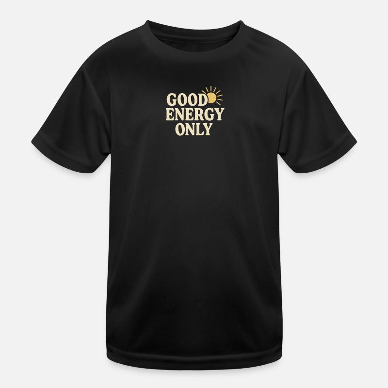 Positive Solarenergie - Kinder Funktions-T-Shirt - Schwarz
