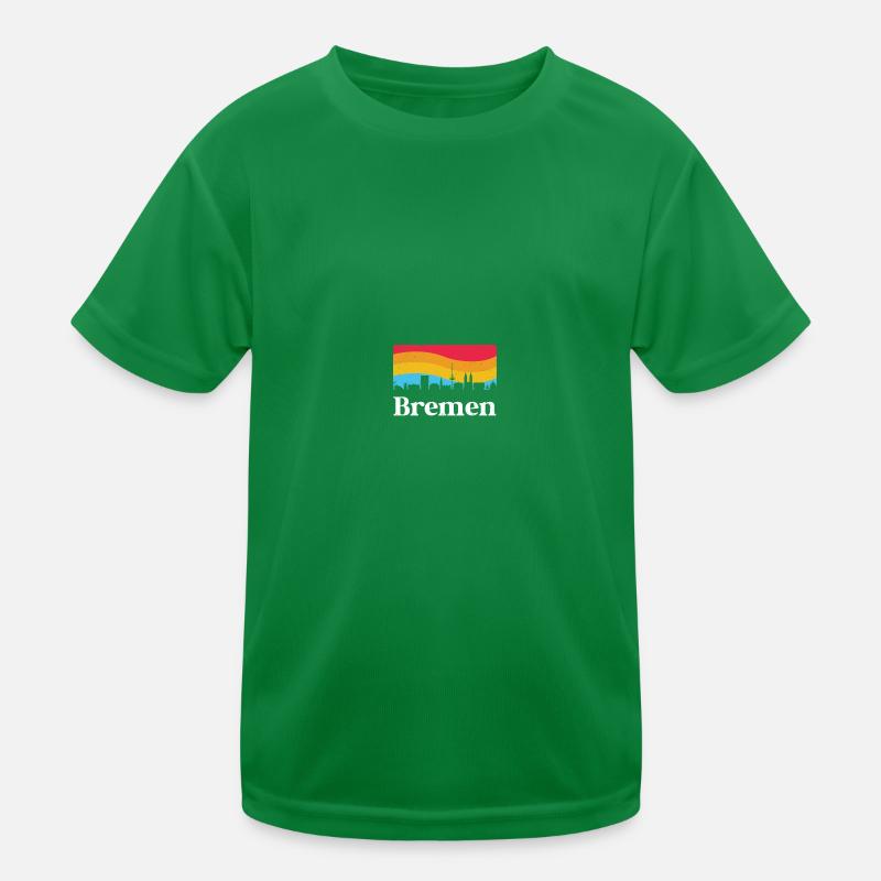 Bremen Retro Sights Skyline Souvenir Kids Functional T-Shirt
