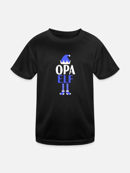 Opa Elf Großvater Geschenk - Kinder Funktions-T-Shirt - Schwarz - Vorne