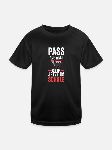1.Klasse Ninja Erstklässler Geschenk - Kinder Funktions-T-Shirt - Schwarz - Vorne