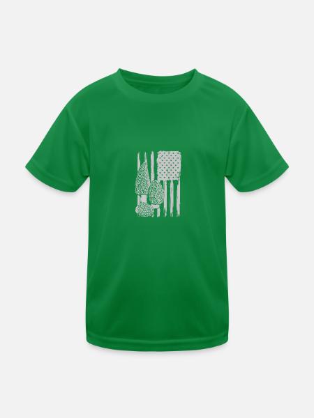Mushroom Hunter USA Flag Drapeau américain - T-shirt sport Enfant - vert - Devant