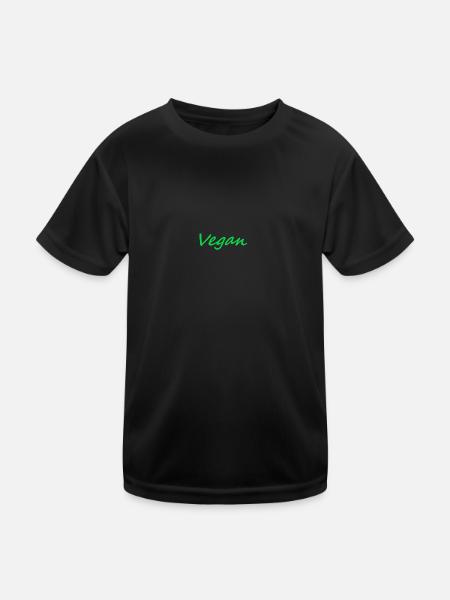 Vegan - Kinder Funktions-T-Shirt - Schwarz