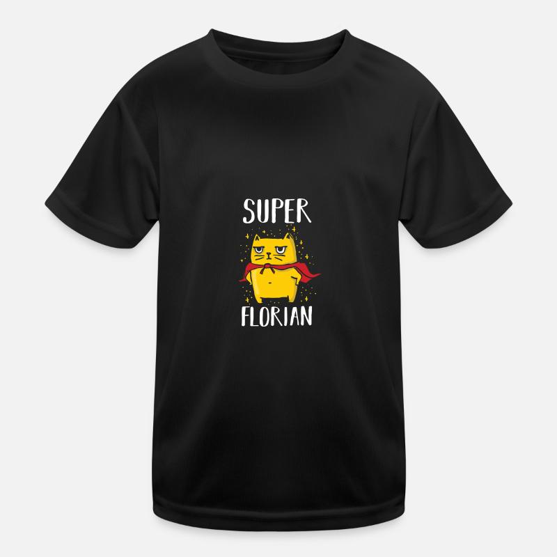 Florian - Kinder Funktions-T-Shirt - Schwarz