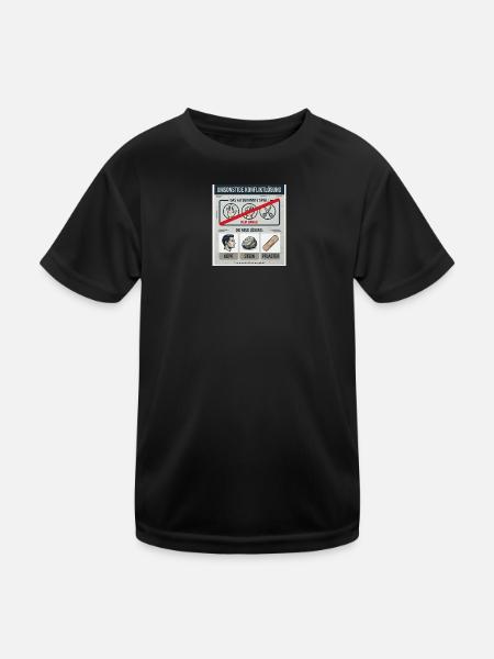 Kopf Stein Pflaster Konfliktlösung - Kinder Funktions-T-Shirt - Schwarz - Vorne
