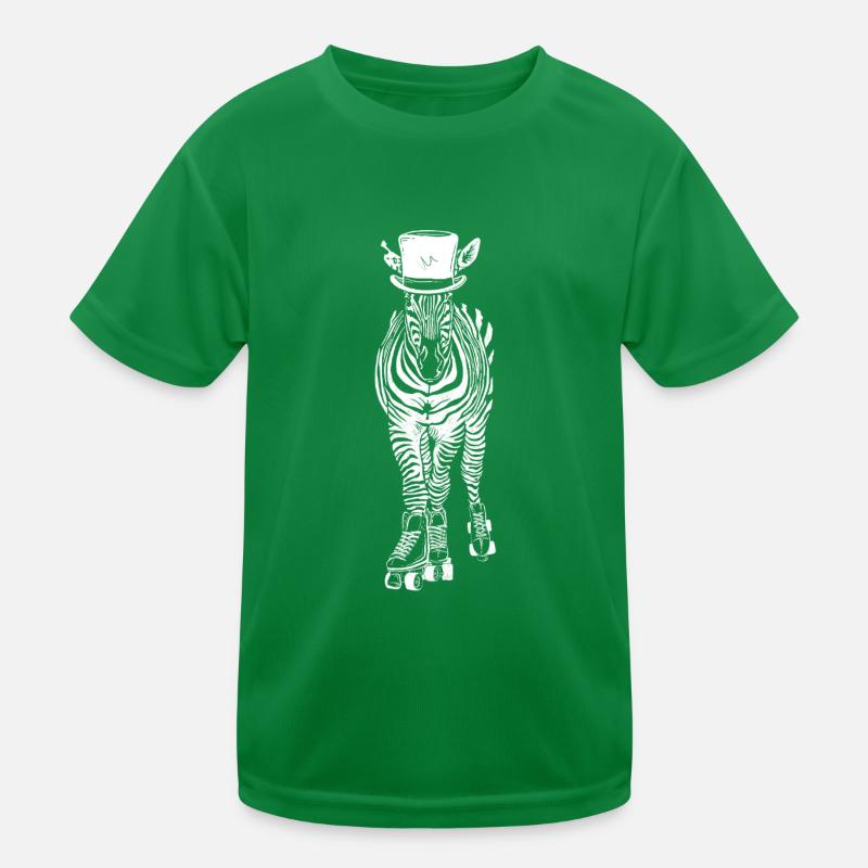Badass Zebra Roller Skates Kids Functional T-Shirt