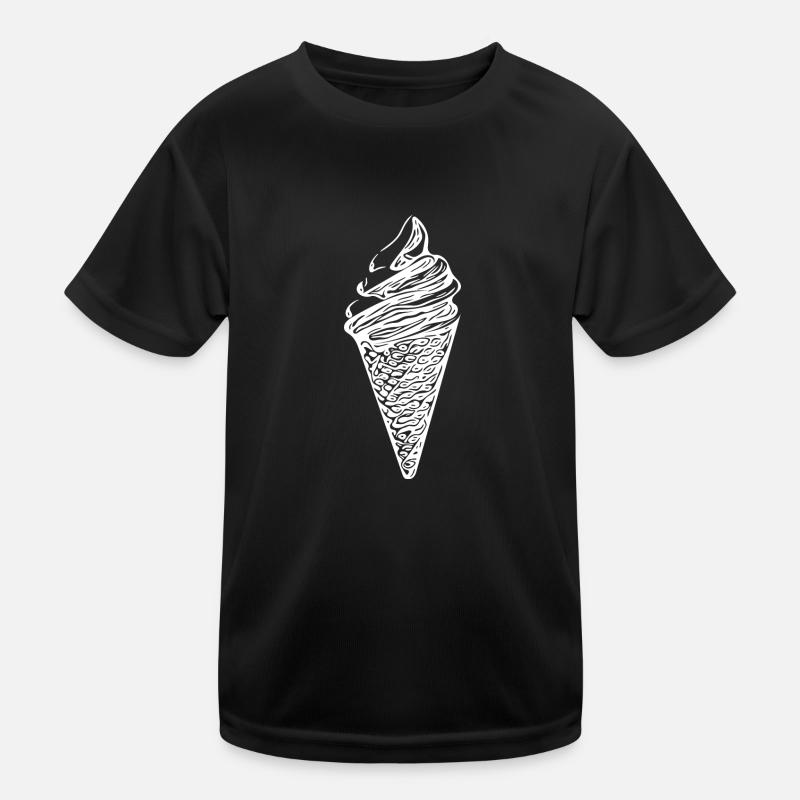 Cooles Softeis in Waffel Kinder Funktions-T-Shirt