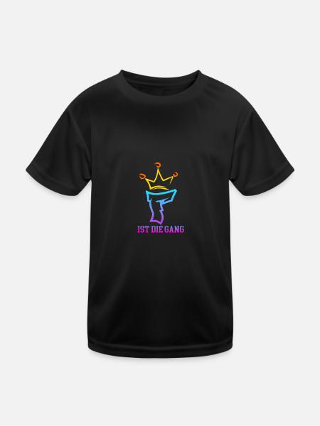Floriankiller007 Unterschrift - Kinder Funktions-T-Shirt - Schwarz - Vorne