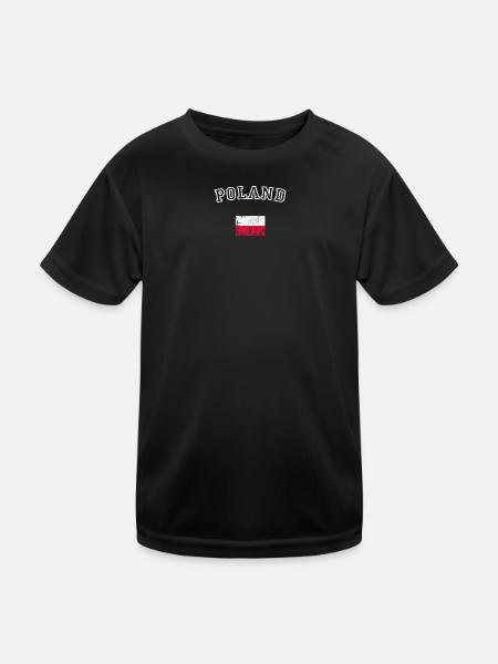 Poland Arch Flag Design - Kids Functional T-Shirt - black - Front