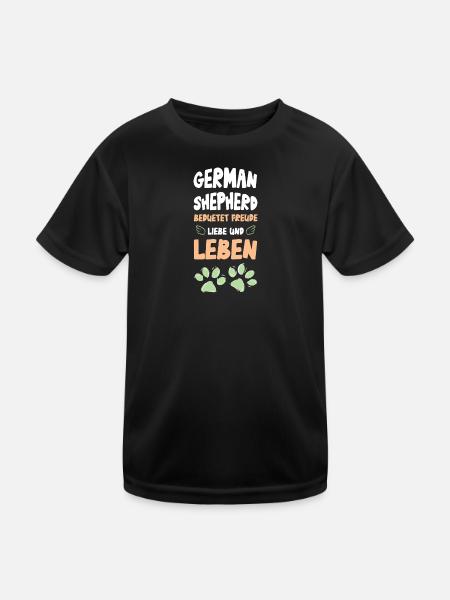 German Shepherd Joie de vivre - Kids Functional T-Shirt - black - Front