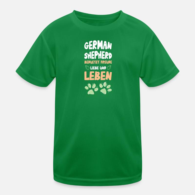 German Shepherd Lebensfreude Kinder Funktions-T-Shirt