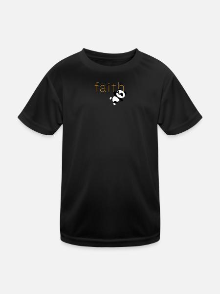 Panda-Glaube - Kinder Funktions-T-Shirt - Schwarz - Vorne
