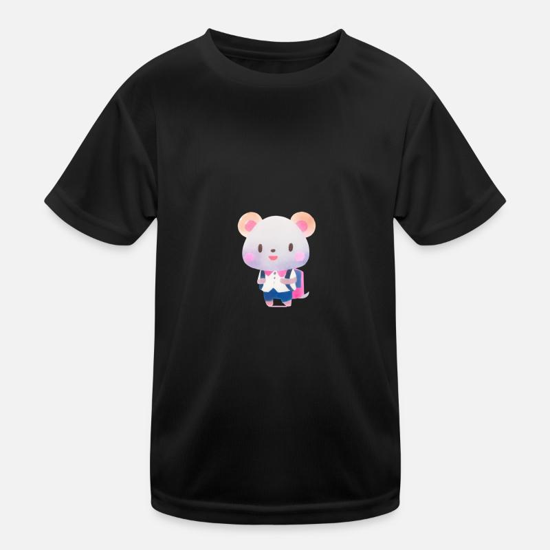 Süßes Tier geht gerne zur Schule Kindertasche Kinder Funktions-T-Shirt