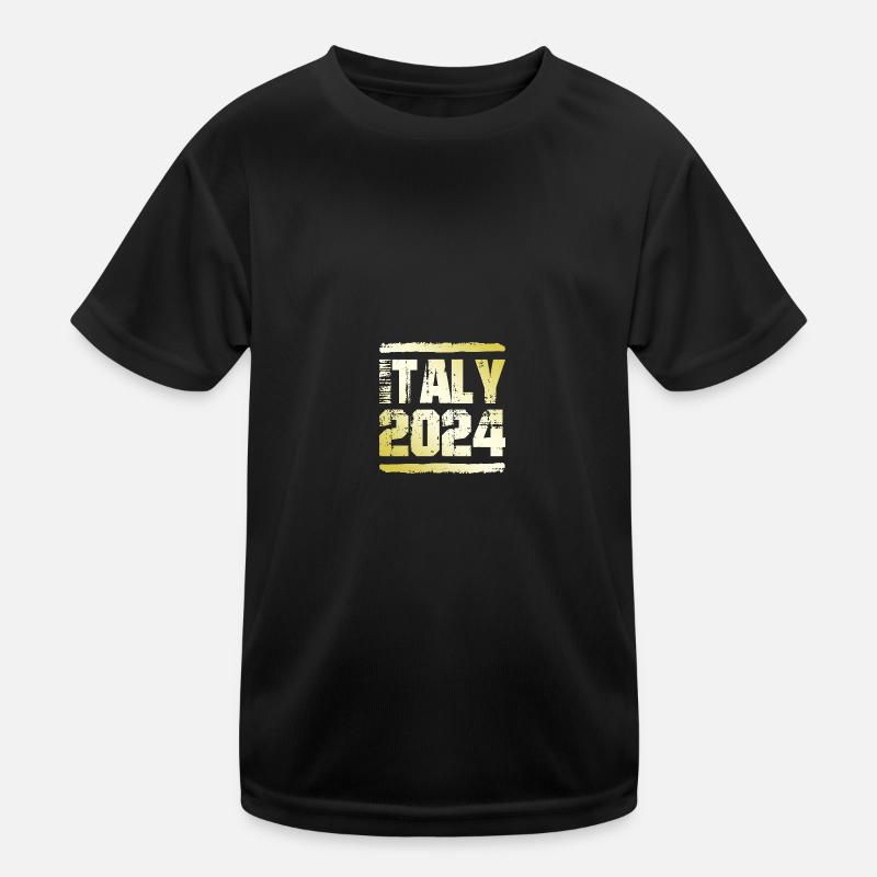 Italy 2024 Gold Kids Functional T-Shirt