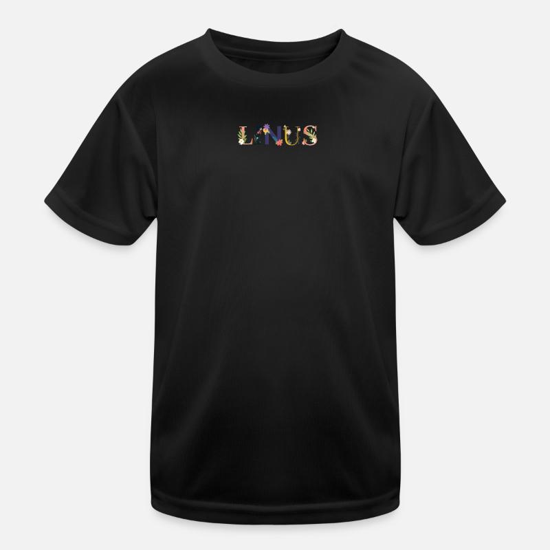 LINUS Name mit Blumen geschmückt Kinder Funktions-T-Shirt