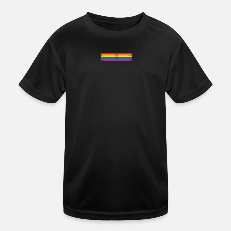 Peace Design mit Regenbogenfahne - LGBT Kinder Funktions-T-Shirt