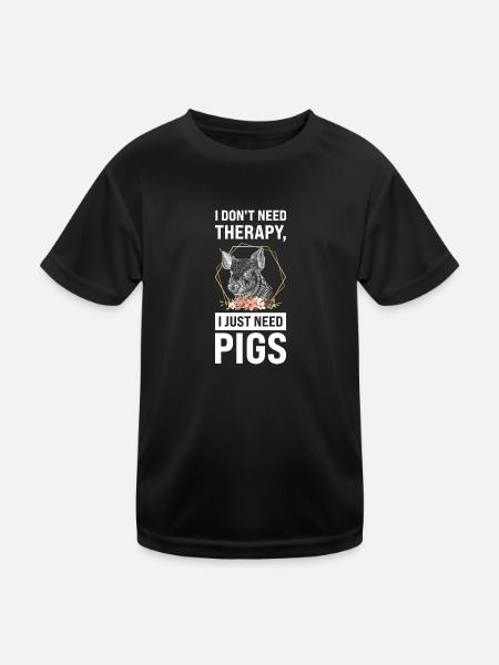 Schweine Schweinefarm Geschenk - Kinder Funktions-T-Shirt - Schwarz - Vorne