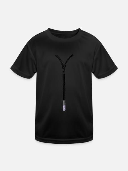 ZIP fastener - Kids Functional T-Shirt - black - Front