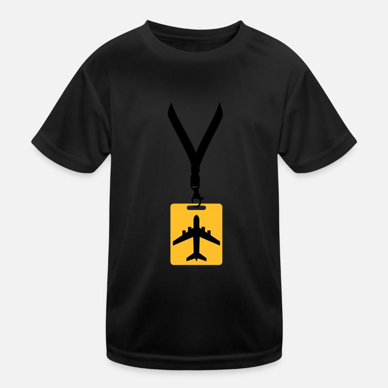 ausweis linienflugzeug flugzeug fliegen pilot urla Kinder Funktions-T-Shirt